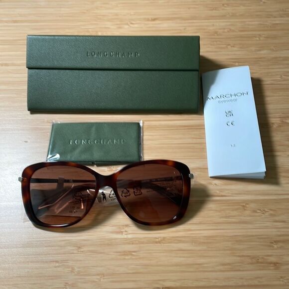 Longchamp 56mm Gradient Lens Butterfly Blonde Havana Sunglasses LO616S(MSRP$175) - Picture 7 of 9